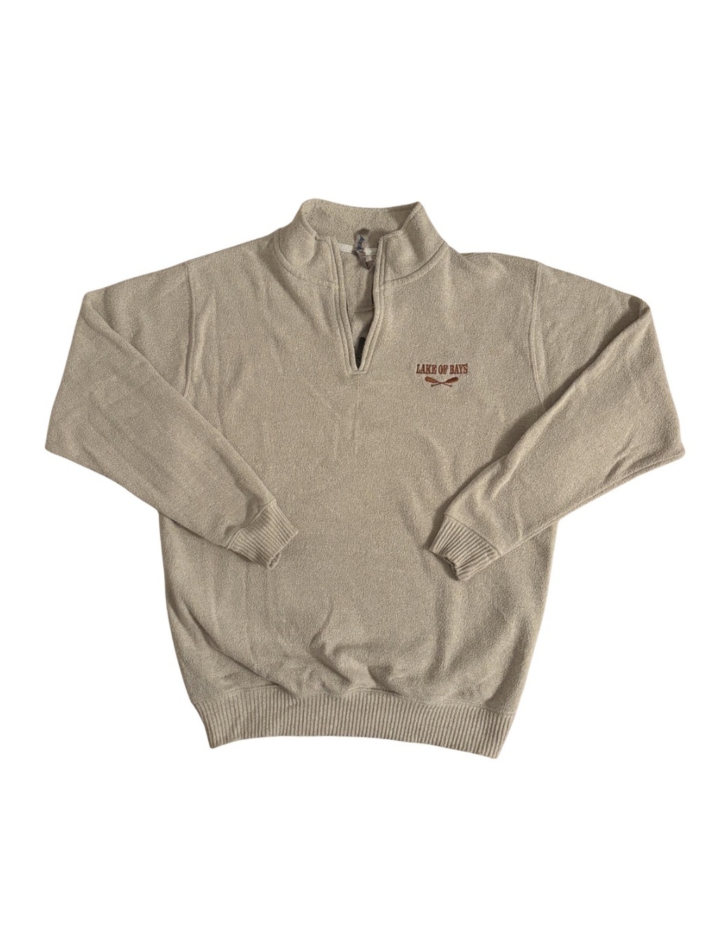 Lake of Bays Beige Quarter-Zip Sweater